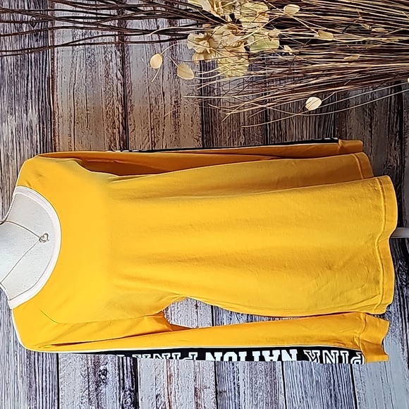 PINK Victoria's Secret Tops - NEW PINK VICTORIA'S SECRET  LONG SLEEVE FIRE YELLOW PULLOVER TEE
